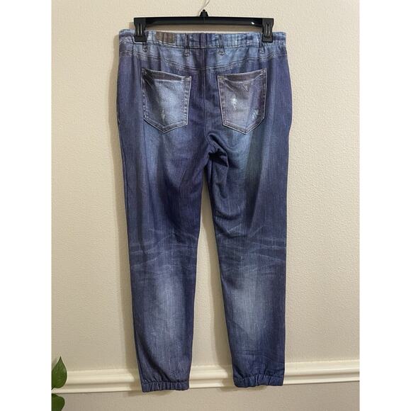 Guess, Blue “jean” Sweatpants, Wonens Size Large - Picture 4 of 5